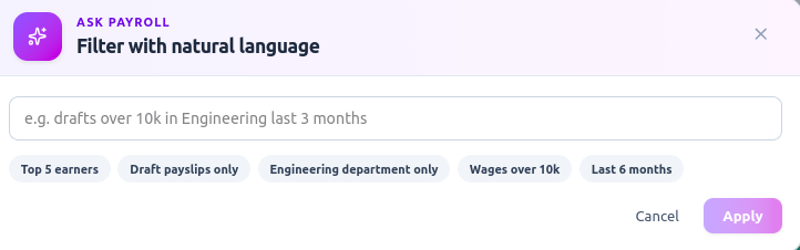 Ask payroll a question.